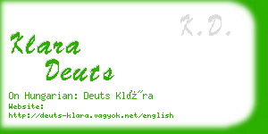 klara deuts business card